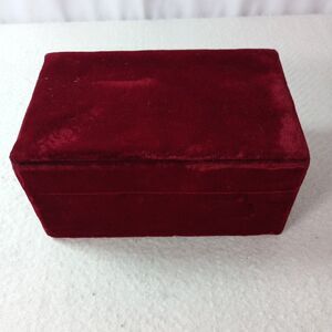 Red Velvet Gift Box Satin Lined 6.5"x4.25"x3.5" Jewelry Keepsake Display